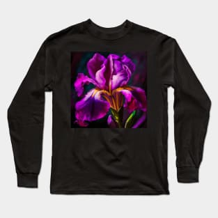 Magenta Flower Iris Long Sleeve T-Shirt